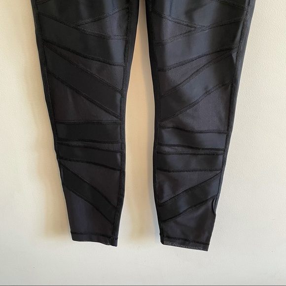 Lululemon High Times Shine Dot Mesh Leggings Black - Picture 3 of 8